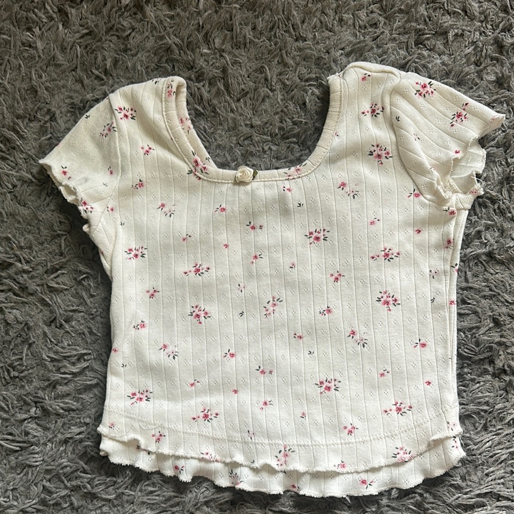 RSQ Cream Floral Kids Blouse